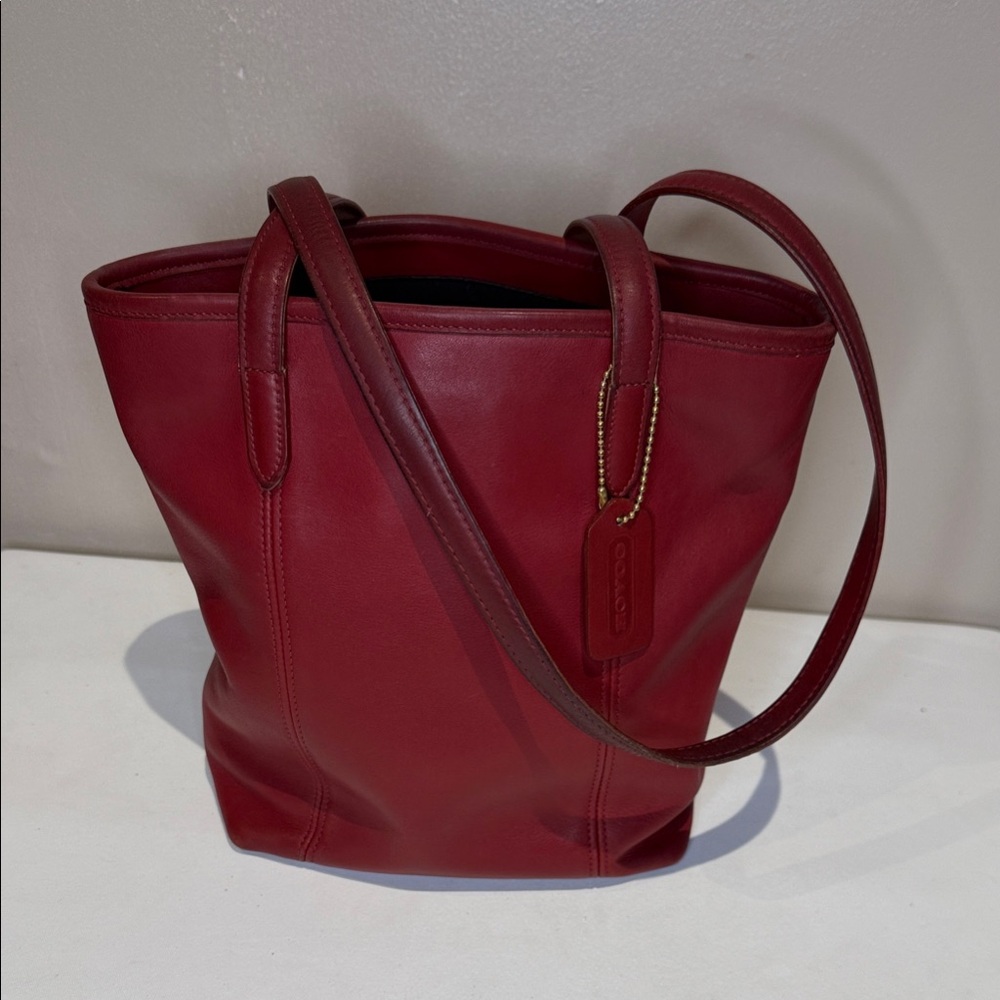 Coach Vintage lunch Tote Cherry Red Leather